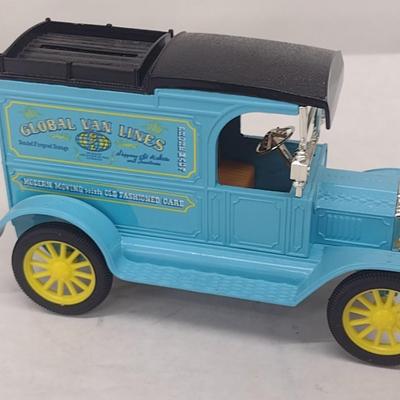 ERTL1913 Gobal Van Lines Model T Delivery Van Die Cast Coin Bank with Box (#28)