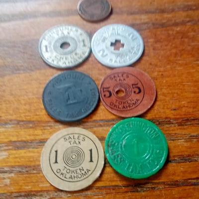 LOT 42 SEVEN DIFFERENT TAX TOKENS