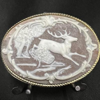 Running Stag Incolay belt buckle