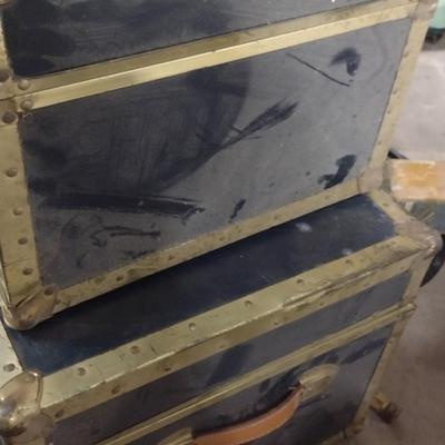 Pair of Travel Trunks with Keys