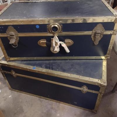 Pair of Travel Trunks with Keys