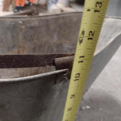 Vintage Galvanized Metal Ash Bucket (Choice A)
