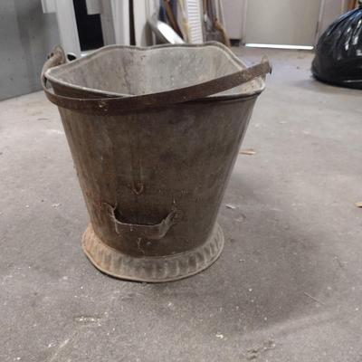 Vintage Galvanized Metal Ash Bucket (Choice A)