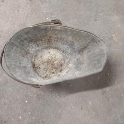 Vintage Galvanized Metal Ash Bucket (Choice A)