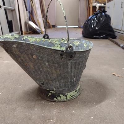 Galvanized Metal Ash Bucket (Choice B)