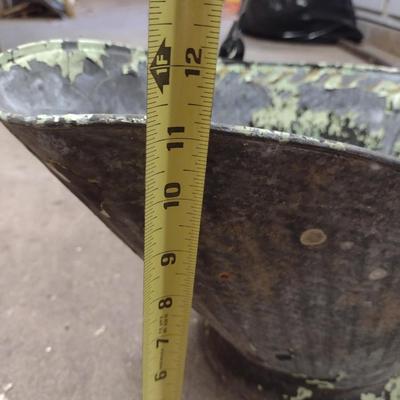 Galvanized Metal Ash Bucket (Choice B)