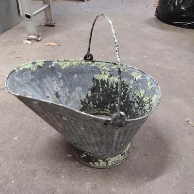 Galvanized Metal Ash Bucket (Choice B)