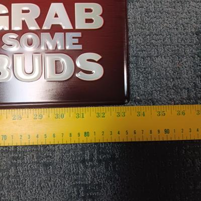 LARGE TIN NASCAR "KEVIN HARVICK" BUD HAPPY HOUR SIGN