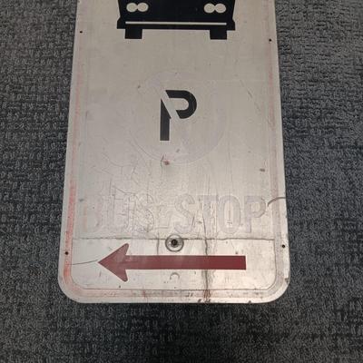 ALUMINUM BUS STOP SIGN