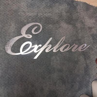 METAL "EXPLORE" WALL SIGN