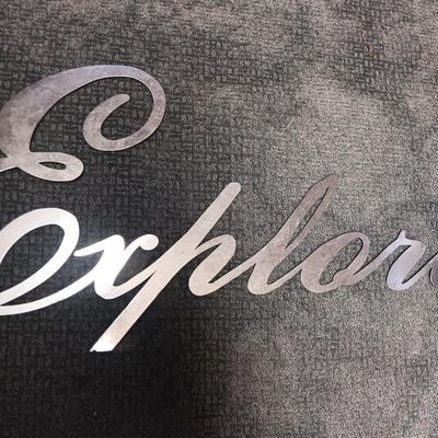 METAL "EXPLORE" WALL SIGN