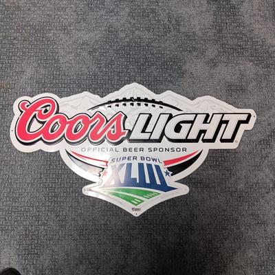 COORS LIGHT SUPER BOWL XLIII TIN SIGN