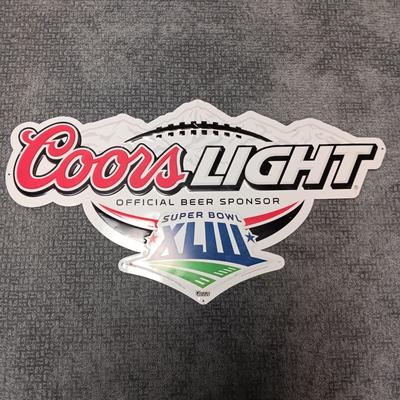 COORS LIGHT SUPER BOWL XLIII TIN SIGN