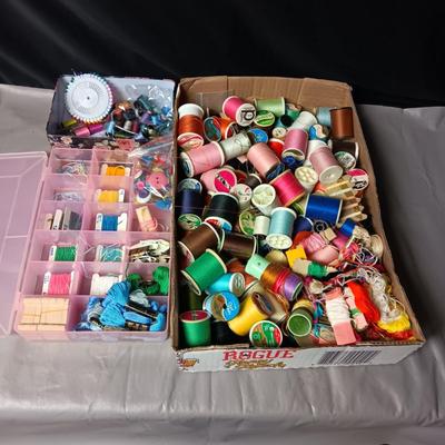 SEWING AND EMBROIDERY THREAD, BUTTONS AND PINS