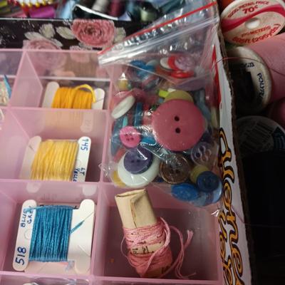 SEWING AND EMBROIDERY THREAD, BUTTONS AND PINS