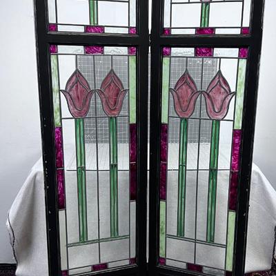 2 Lead GLASS Panels Hinged 