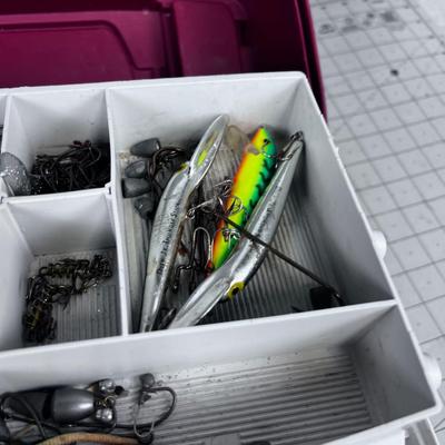 PLANO Tackle Box with Tackle Maroon 