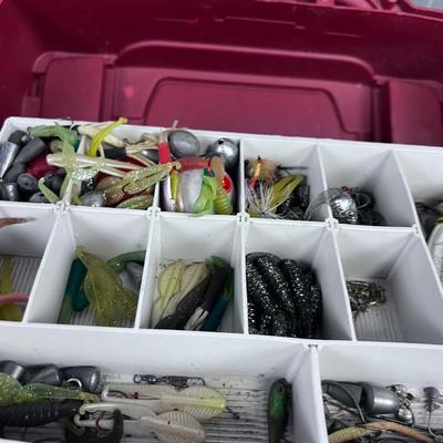 PLANO Tackle Box with Tackle Maroon 