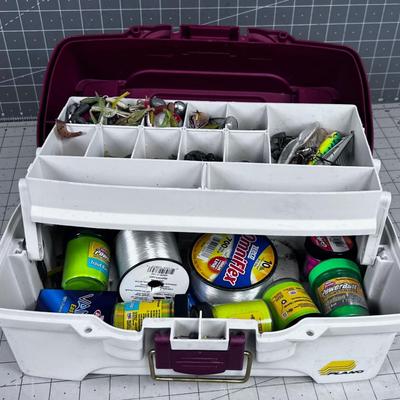 PLANO Tackle Box with Tackle Maroon 