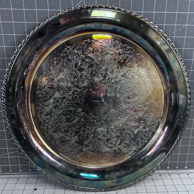 Round Silver Plated Platter 17" 