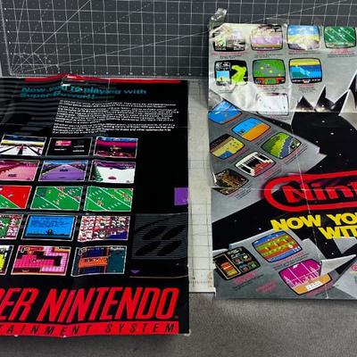 2 Vintage NINTENDO Posters, History Here! 