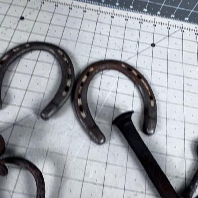 Rusty Metal - Hook, RR Spike, Horse Show