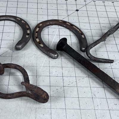 Rusty Metal - Hook, RR Spike, Horse Show