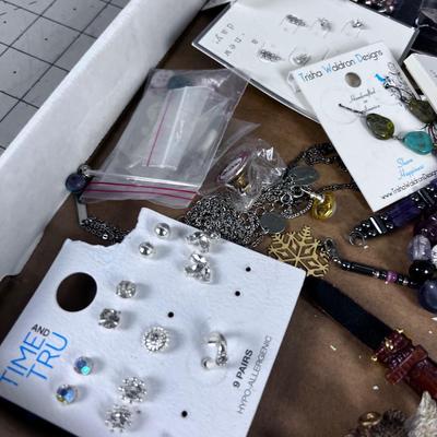 Tray of Jewelry Mostly Earrings
