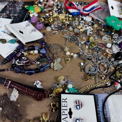 Tray of Jewelry Mostly Earrings