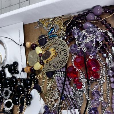 Tray of Jewelry Mostly Necklace & Bracelets 