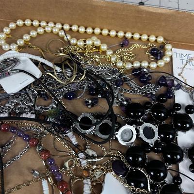 Tray of Jewelry Mostly Necklace & Bracelets 
