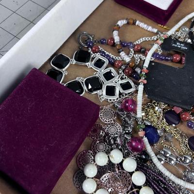 Tray of Jewelry Mostly Necklace & Bracelets 