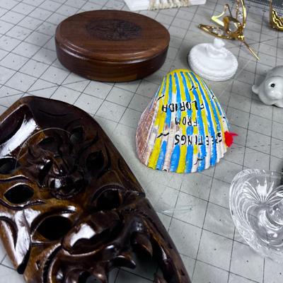 Decorative Items Large LOT; Sail Boat, Humming Bird and Piggy Bank