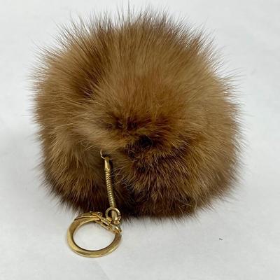 Keychain with Faux Fur Puff