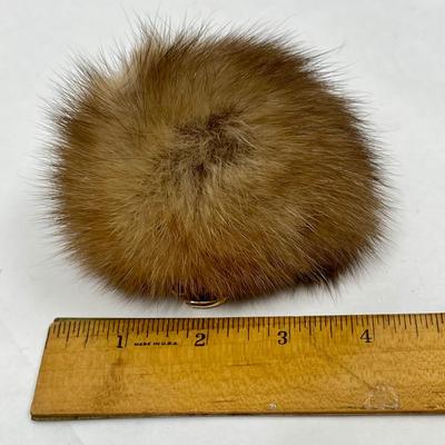 Keychain with Faux Fur Puff