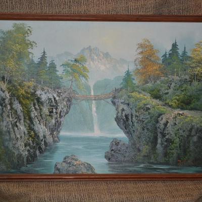 Original Oil Framed Landscape Art Signed J.I. Yale