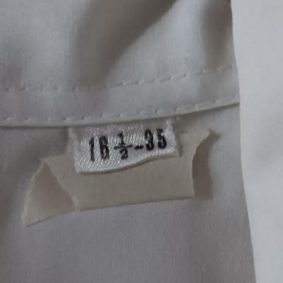 Two Men's white western pearl snap shirts with western style trim green & blue 16 1/2 -35