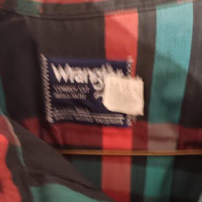 Men's western pearl snap shirts Wrangler & Rustler 34/35