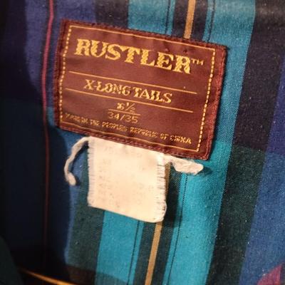 Men's western pearl snap shirts Wrangler & Rustler 34/35