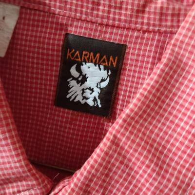 Two men's pearl snap western shirts Karman 35 & Corral West Ranchwear Size Large