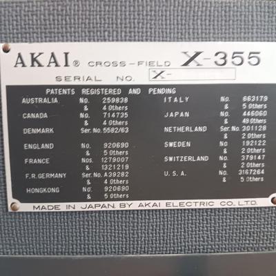 Akai Cross Field X-355 Vintage Solid State Reel-to-Reel Tape Recorder with tapes and accessories