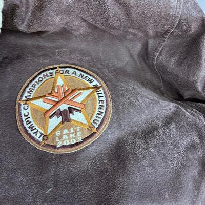 Salt Lake 2002 Leather Bomber Jacket for OLYMPICS 
