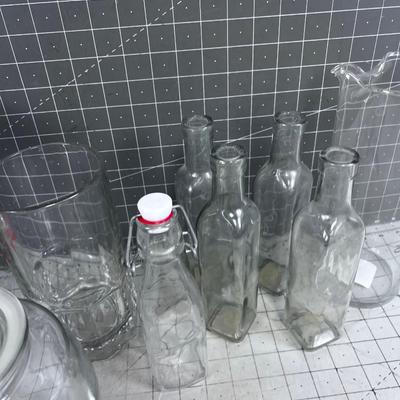 Clear Glass, Bottles, Pictures and Mugs 