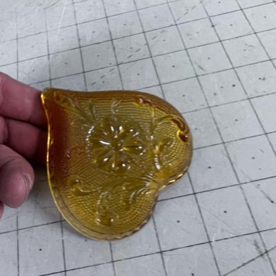 2 VINTAGE Amber Cut Glass 