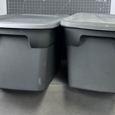 (2) Extra Large Tubs GREY 
