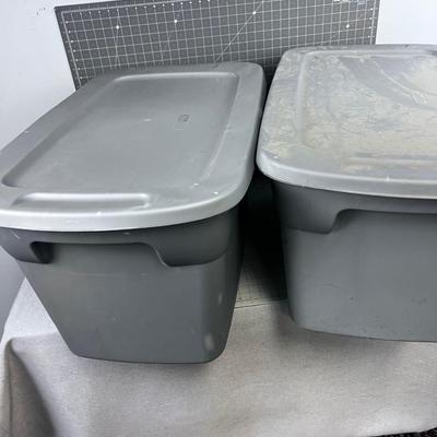 (2) Extra Large Tubs GREY 