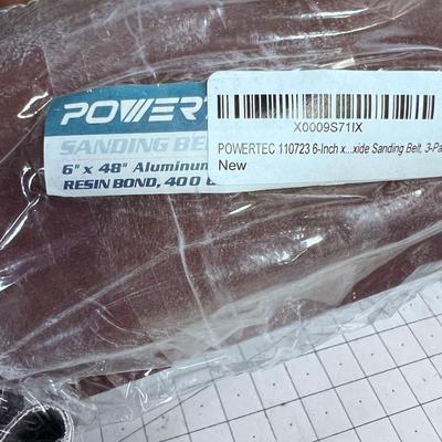 TOOLS: 6 X 48" Sanding Belts (9) Total 3 different Grits 
