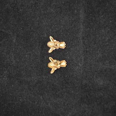 14K Gold Angel Stud Earrings 0.3g