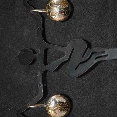 925 Sterling Button Drop Earrings 4.3g