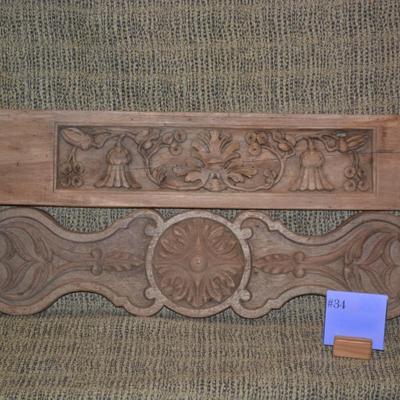 Vintage Hand Carved Decorative Wood Crown Molding AS IS